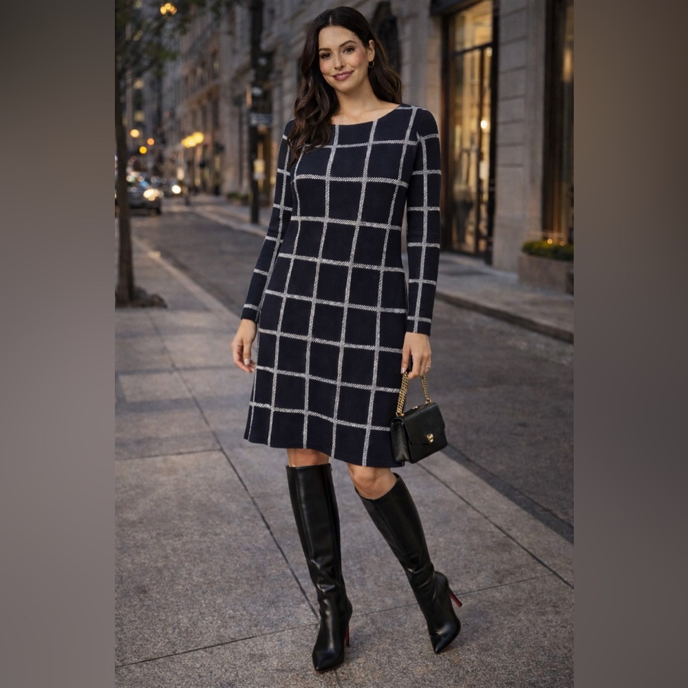 Tahari black sweater dress XS